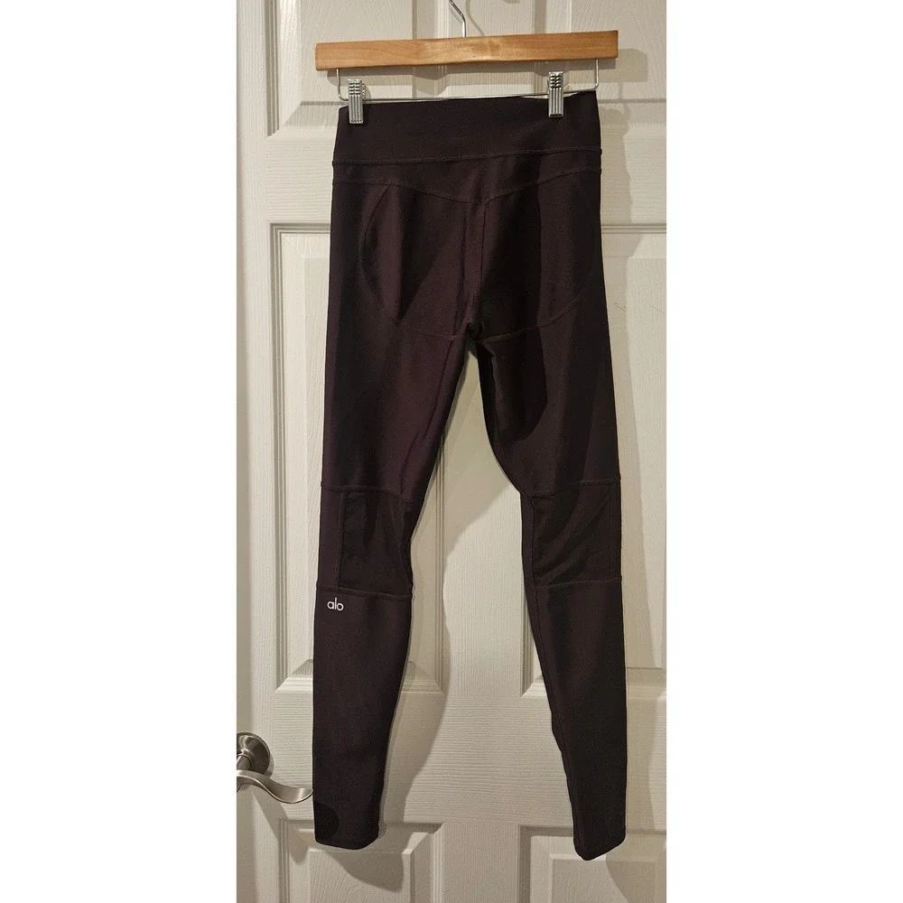 Alo High Waist Leggings Womens Small Dark Plum Brown Maroon Burgundy Yoga Active